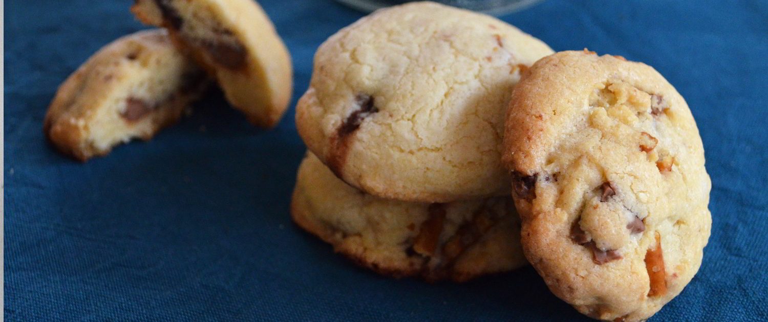 Kekse mit Salzstangen und Schokolade - Rezept für Composit Cookies