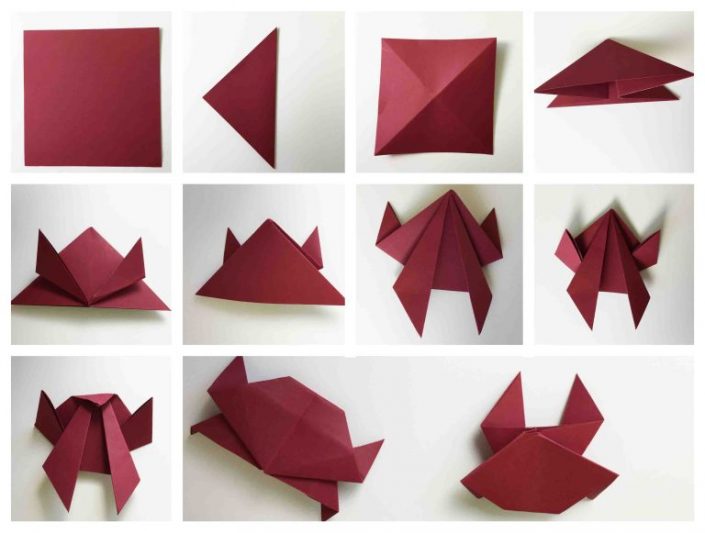 Origami Meerestiere Krebs Anleitung zum falten