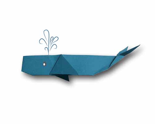 Origami Meerestiere Wal Anleitung zum falten